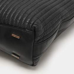 DKNY Black Quilted Leather Chain Tote