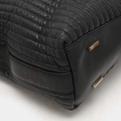 DKNY Black Quilted Leather Chain Tote