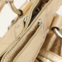 DKNY Gold Crinkled Leather Tote