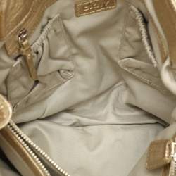 DKNY Gold Crinkled Leather Tote
