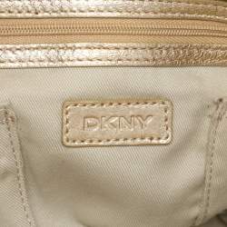 DKNY Gold Crinkled Leather Tote