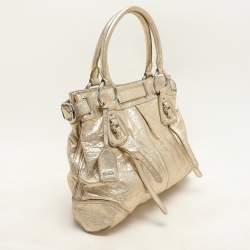 DKNY Gold Crinkled Leather Tote