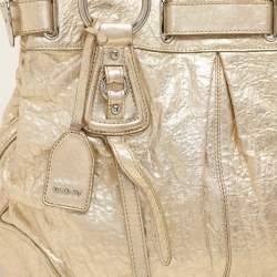 DKNY Gold Crinkled Leather Tote