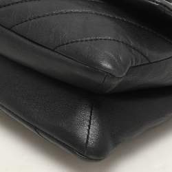 Dkny Black Quilted Leather Chain Flap Crossbody Bag