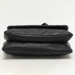 Dkny Black Quilted Leather Chain Flap Crossbody Bag