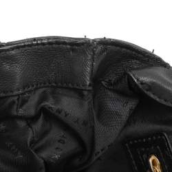 Dkny Black Quilted Leather Chain Flap Crossbody Bag