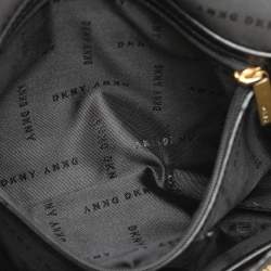 Dkny Black Quilted Leather Chain Flap Crossbody Bag