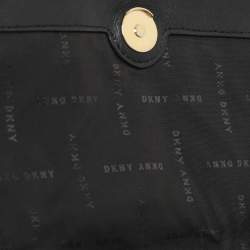 Dkny Black Quilted Leather Chain Flap Crossbody Bag