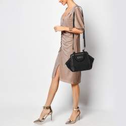 Dkny Black Canvas and Leather Donna Karan Satchel