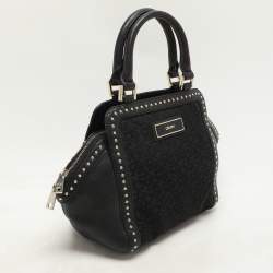 Dkny Black Canvas and Leather Donna Karan Satchel