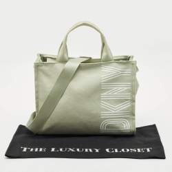 DKNY Mint Green Canvas Medium Noa Tote