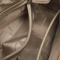 DKNY Tan/Beige Signature Coated Canvas Bryant Boston Bag