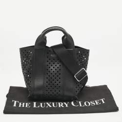 Pre Owned DKNY Black Faux Leather Mini Dakota Tote
