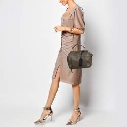 DKNY Dark Brown/Black Leather Greenwhich Top Handle Bag