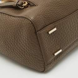 DKNY Dark Brown/Black Leather Greenwhich Top Handle Bag