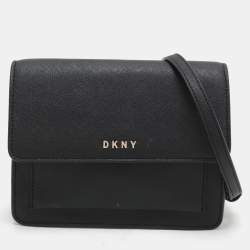 DKNY Black Leather Bryant Park Crossbody Bag