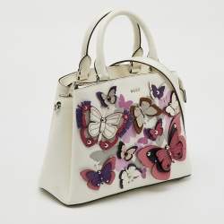 DKNY Multicolor Leather Butterflys Embellished Paige Satchel