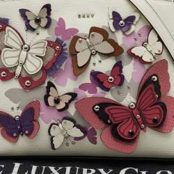 DKNY Multicolor Leather Butterflys Embellished Paige Satchel