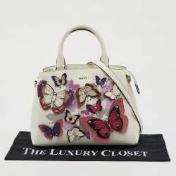 DKNY Multicolor Leather Butterflys Embellished Paige Satchel