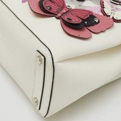 DKNY Multicolor Leather Butterflys Embellished Paige Satchel