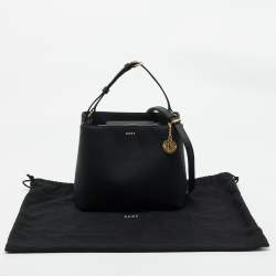 Pre Owned DKNY Black Leather Bryant Park Bucket Bag