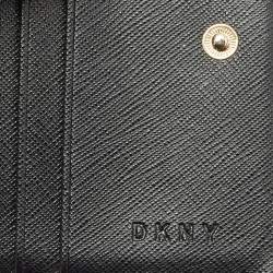 Pre Owned Dkny Gold Leather Trifold Wallet