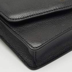 Dkny Black Leather Logo Flap Belt Bag