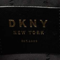 Dkny Black Leather Logo Flap Belt Bag