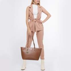 DKNY Brown Textured Leather Bryant Tote