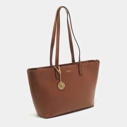 DKNY Brown Textured Leather Bryant Tote