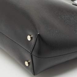Dkny Black Leather Bryant Zip Tote
