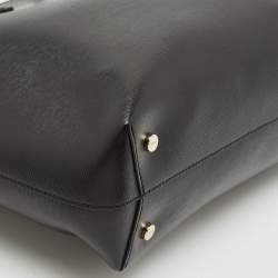 Dkny Black Leather Bryant Zip Tote