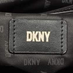 Dkny Black Leather Bryant Zip Tote