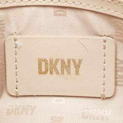 Dkny Beige/Brown Monogram Coated Canvas and Leather Crossbody Bag