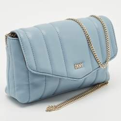 DKNY Light Blue Faux Leather Lexington Shoulder Bag