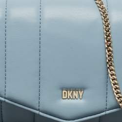 DKNY Light Blue Faux Leather Lexington Shoulder Bag