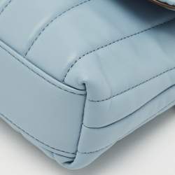 DKNY Light Blue Faux Leather Lexington Shoulder Bag
