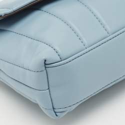 DKNY Light Blue Faux Leather Lexington Shoulder Bag