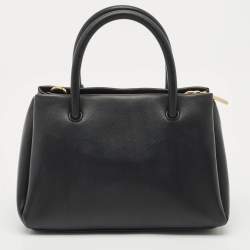 Pre Owned DKNY Black Leather Small Dixie Tote