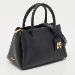 Pre Owned DKNY Black Leather Small Dixie Tote