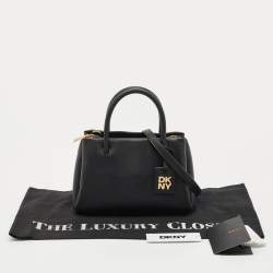 Pre Owned DKNY Black Leather Small Dixie Tote