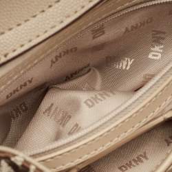 Pre Owned DKNY Beige Signature Canvas and Leather Valencia Shoulder Bag