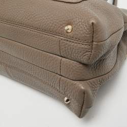 Pre Owned DKNY Taupe Grey Leather Double Zip Satchel