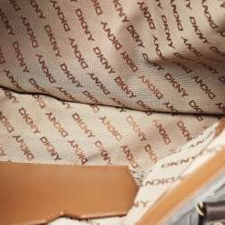 Pre Owned DKNY Dark Brown Croc Embossed Leather Satchel