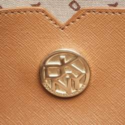 Pre Owned DKNY Dark Brown Croc Embossed Leather Satchel