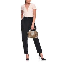 Pre Owned DKNY Brown Lizard Embossed Leather Chelsea Satchel