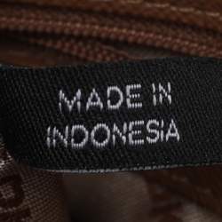 Pre Owned Dkny Beige/Red Canvas and Leather Crossbody Bag