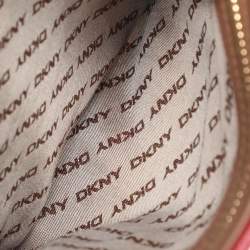 Pre Owned Dkny Beige/Red Canvas and Leather Crossbody Bag