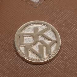 Pre Owned Dkny Brown Signature Canvas and Leather D Buckle Hobo