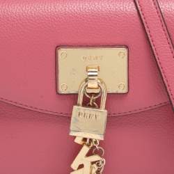 Pre Owned DKNY Pink Leather Small Elisa Crossbody Bag